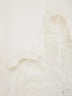 Crepe de chine top w/ lace