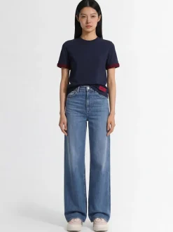 Crochet-Trimmed cotton logo t-shirt