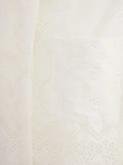 Cropped eyelet lace shirt