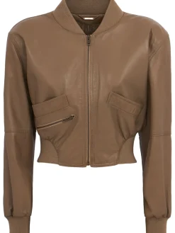 Cropped leather jacket