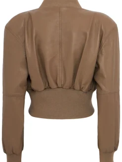 Cropped leather jacket