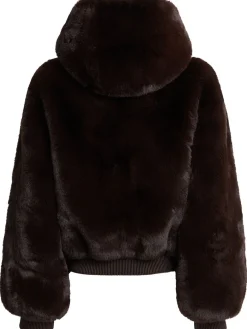Cropped plush zip jacket