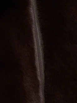 Cropped plush zip jacket