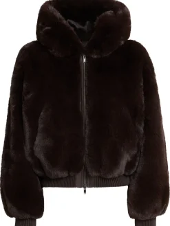 Cropped plush zip jacket