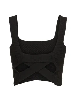 Crop top in maglia di misto cotone