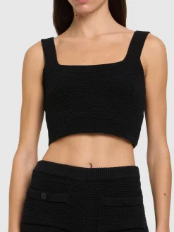 Crop top in maglia di misto cotone