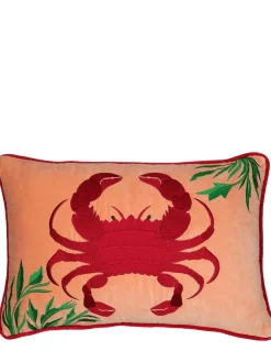 Cuscino in velluto di cotone con ricamo