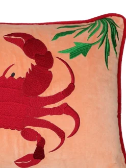 Cuscino in velluto di cotone con ricamo