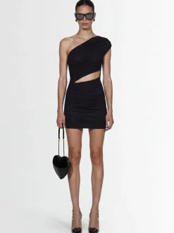 Cutout ruched mini dress