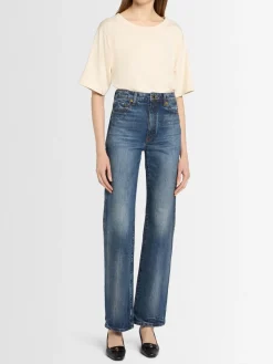 Danielle cotton blend straight leg jeans