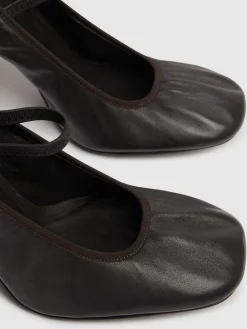 Décolleté Ballerine Square in pelle 85mm