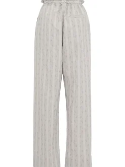 Ditsy striped cotton pants