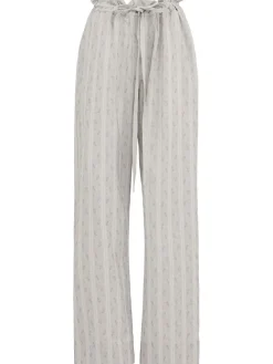 Ditsy striped cotton pants