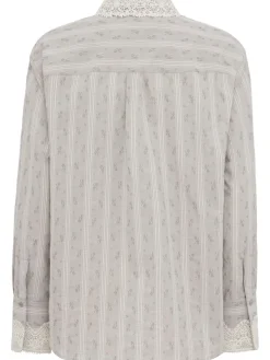 Ditsy striped cotton shirt