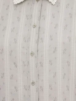 Ditsy striped cotton shirt