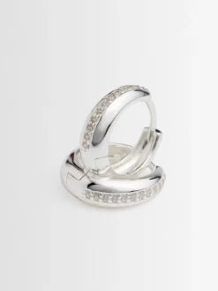 Dome combo medium hoop earrings