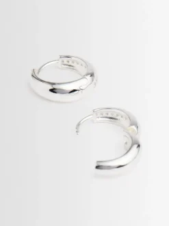Dome combo medium hoop earrings
