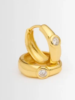 Dome medium hoop earrings
