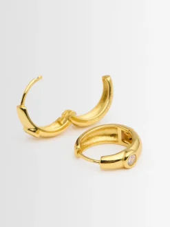 Dome medium hoop earrings