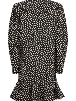 Dot print silk jacquard mini dress