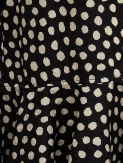 Dot print silk jacquard mini dress