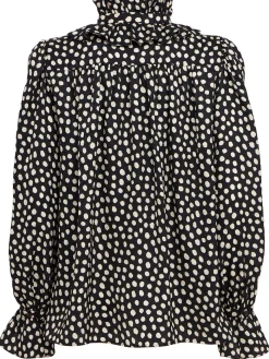 Dot print silk jacquard shirt