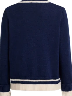 Double cupid embroidered wool cardigan