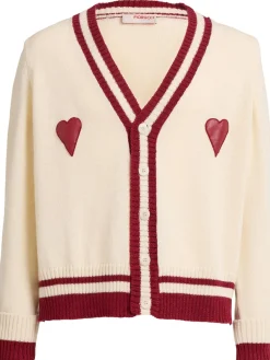 Double heart wool cardigan