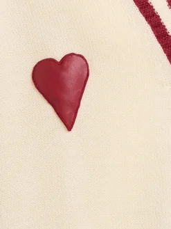 Double heart wool cardigan
