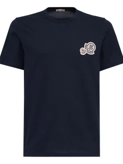 Double logo patch cotton t-shirt