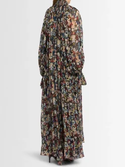Edgar silk turtleneck long dress