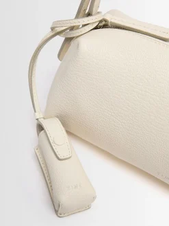 Elongated leather shoulder bag