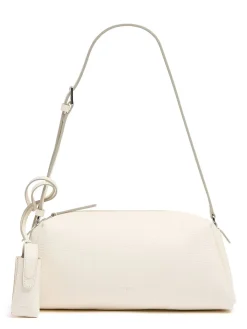 Elongated leather shoulder bag