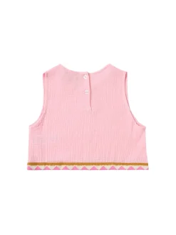 Embroidered cotton tank top