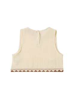 Embroidered cotton tank top
