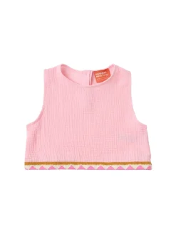 Embroidered cotton tank top