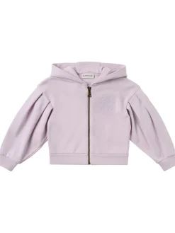 Embroidered zip-up cotton hoodie