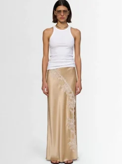 Erika satin & lace long skirt