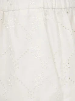 Eyelet lace boxer-style shorts