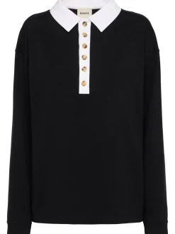 Faithful silk jersey polo top