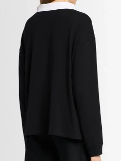 Faithful silk jersey polo top