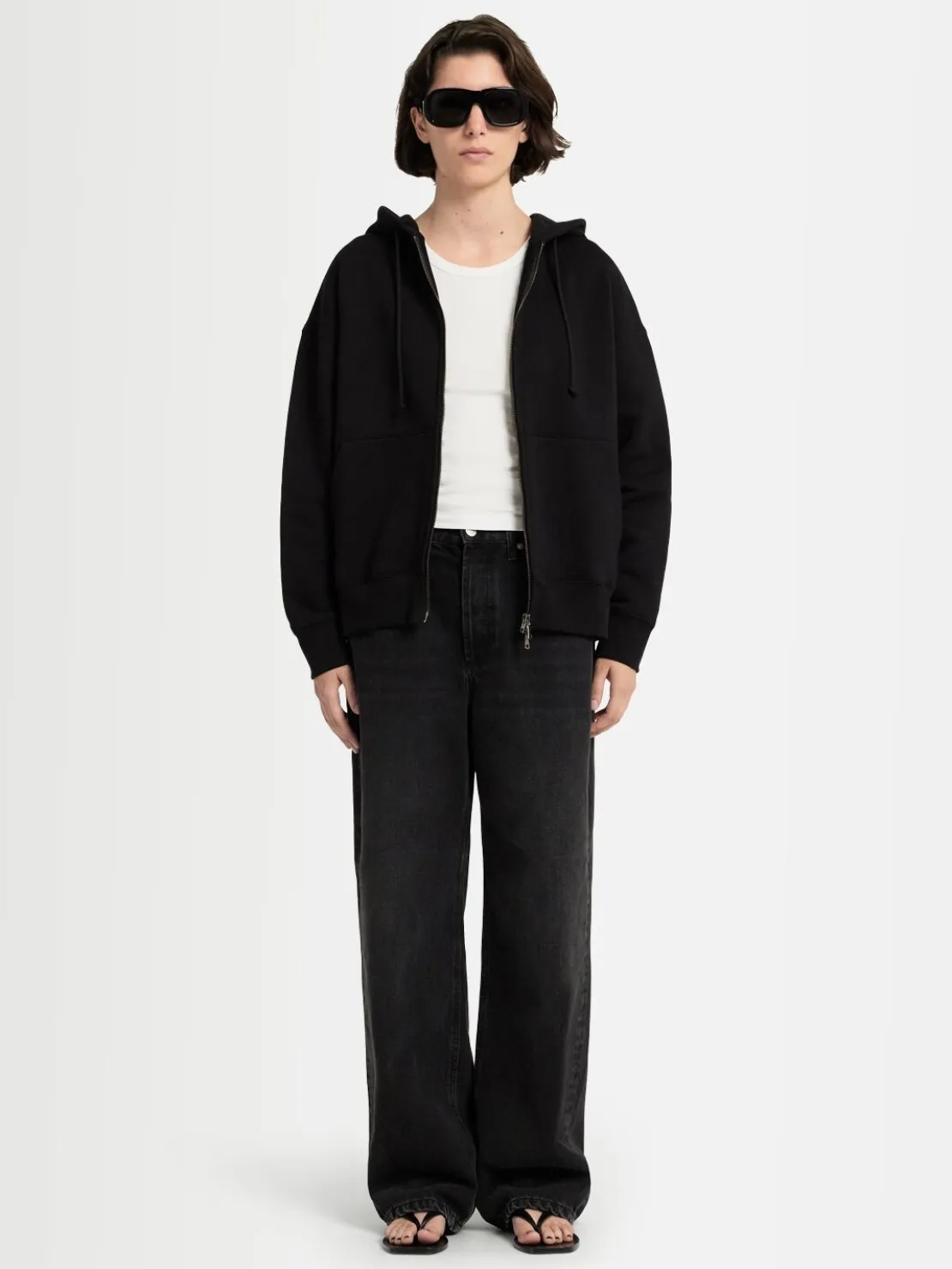 Felpa Grace in cotone felpato con zip e cappuccio