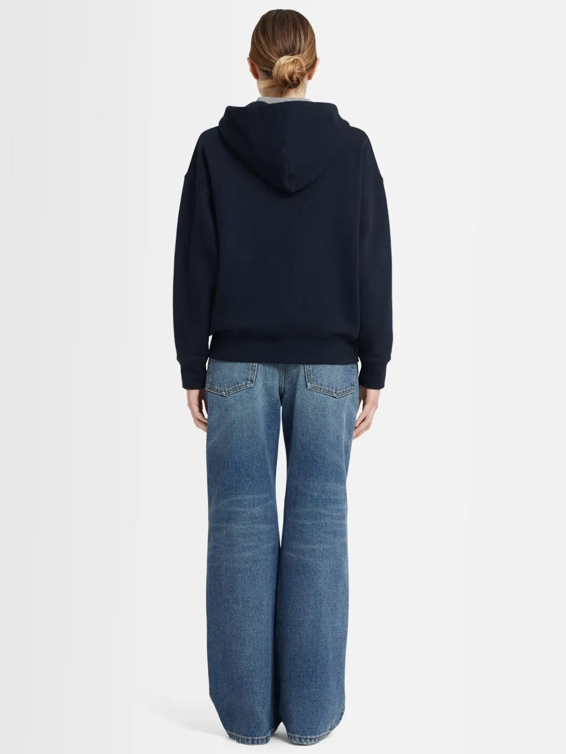 Felpa Grace in cotone felpato con zip e cappuccio