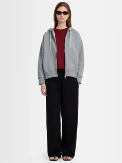 Felpa Grace in cotone felpato con zip e cappuccio