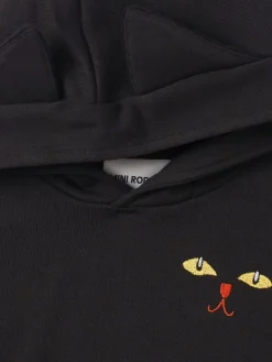 Felpa in cotone con cappuccio e orecchie applicate
