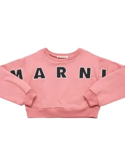 Felpa in cotone con logo
