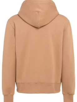 Felpa in cotone con zip e cappuccio