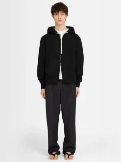 Felpa in cotone con zip e cappuccio