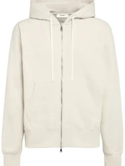 Felpa in cotone con zip e cappuccio