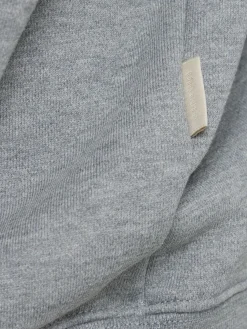Felpa in cotone con zip e cappuccio